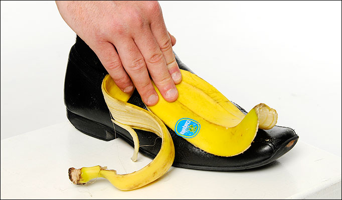 Schoen poetsen met banaan